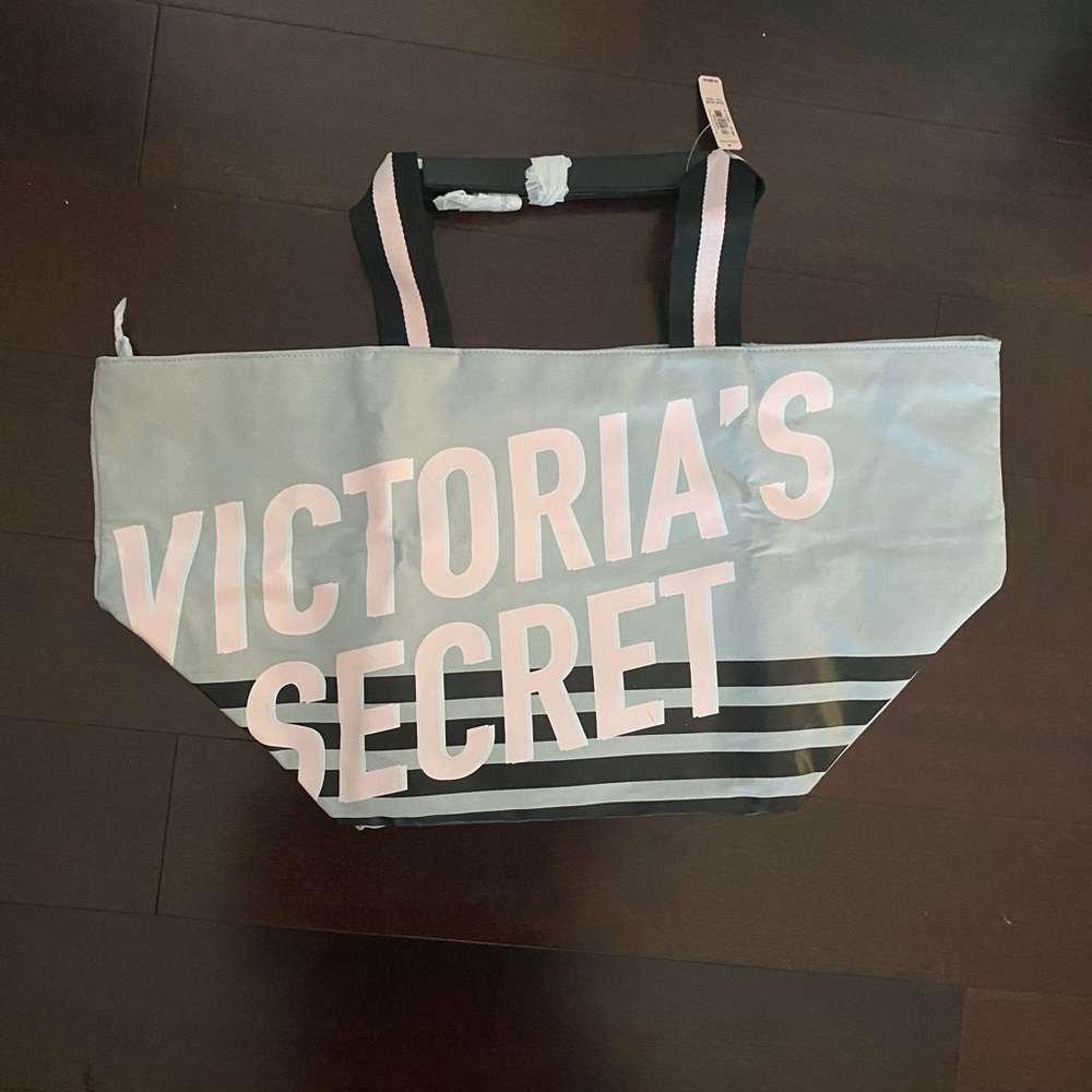 NWT Grey/Pink/Black Victoria’s Secret Canvas Tote